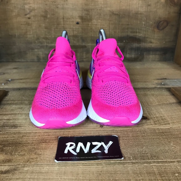 NEW Nike Epic React Flyknit 2 Laser Fuchsia Pulse - Picture 2 of 7